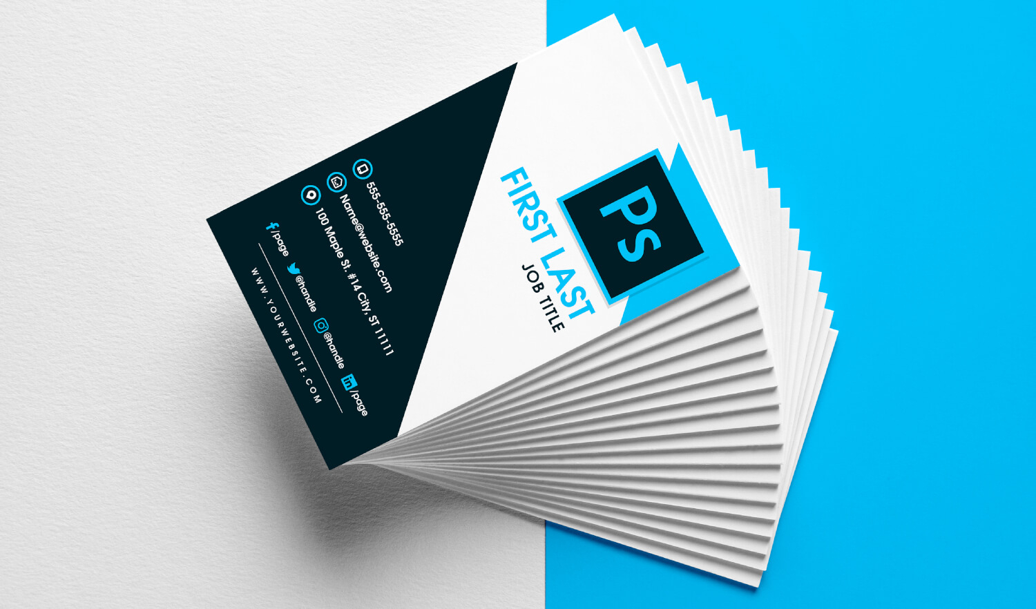 Free Vertical Business Card Template in PSD Format Within Blank Business Card Template Psd