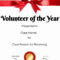 FREE Volunteer Certificate Template  Many Designs Are Available Throughout Volunteer Of The Year Certificate Template