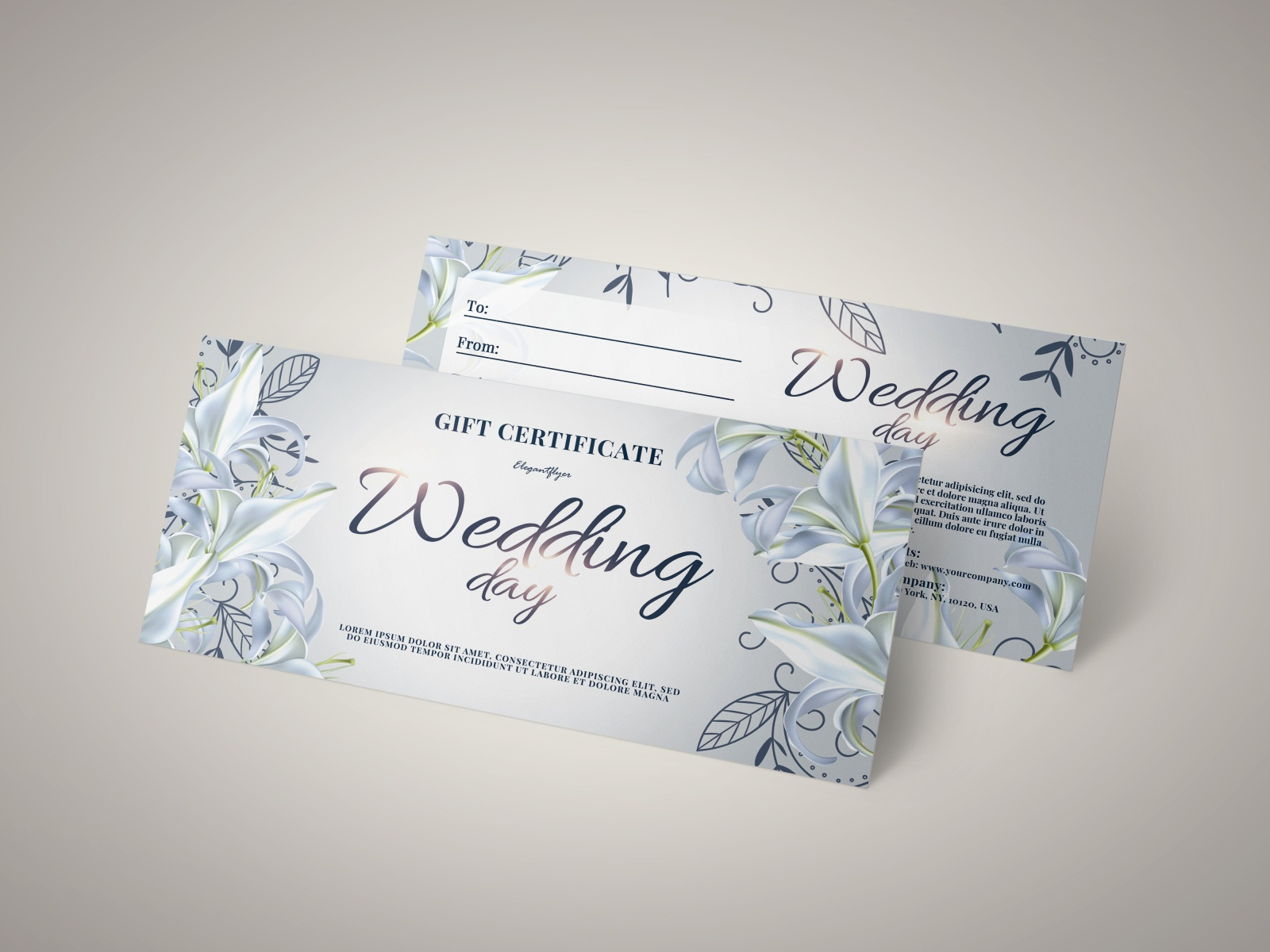 Free Wedding Gift Certificate Template by elegantflyer on Dribbble Pertaining To Gift Certificate Template Indesign