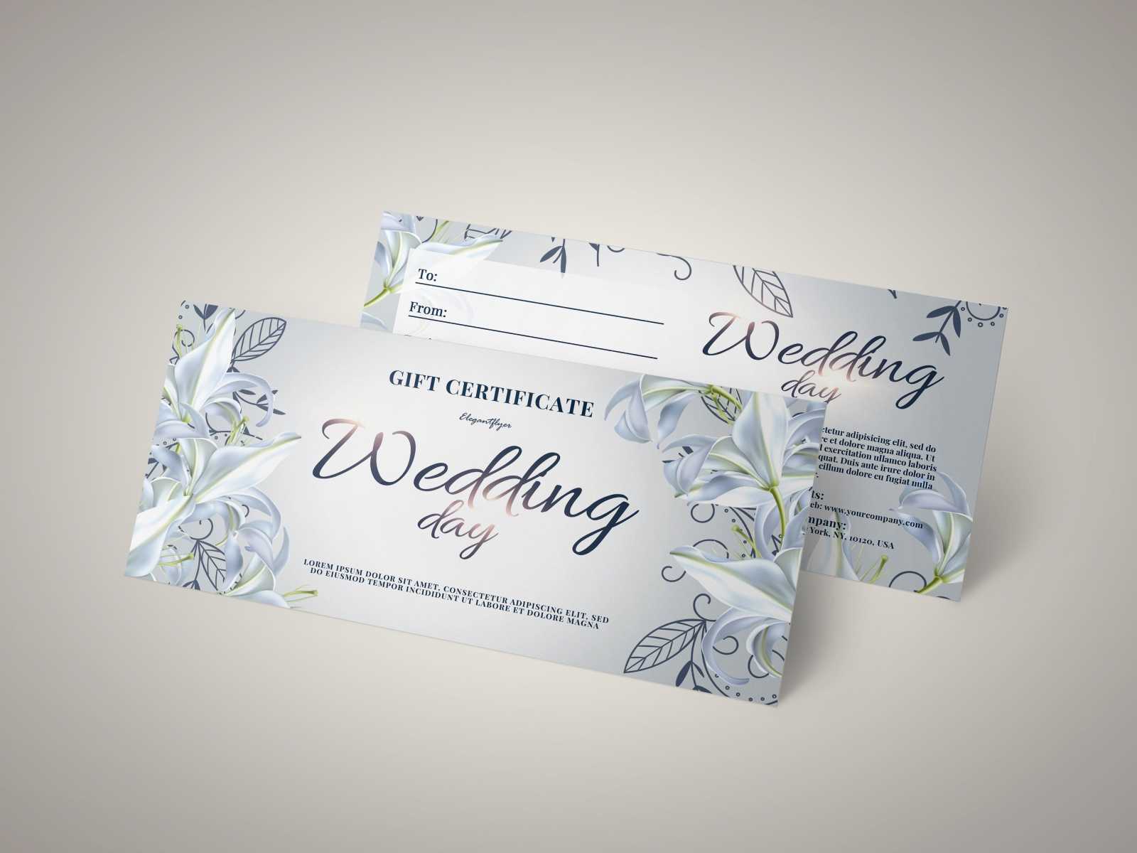 Free Wedding Gift Certificate Template By Elegantflyer On Dribbble Pertaining To Gift Certificate Template Indesign