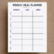 Free Weekly Meal Planner Printable For 10 – Crazy Laura With Blank Meal Plan Template