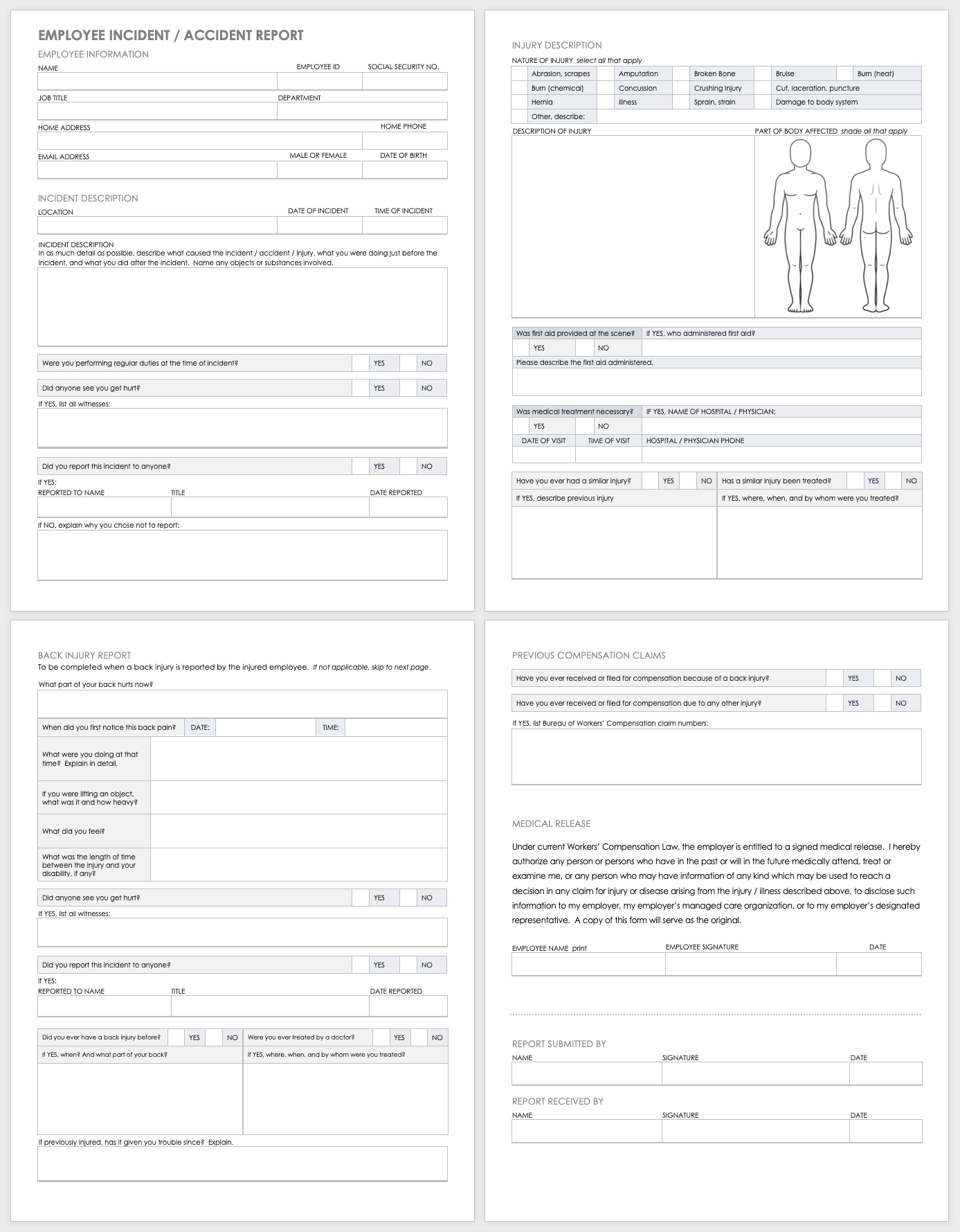 Free Workplace Accident Report Templates  Smartsheet Pertaining To Hazard Incident Report Form Template