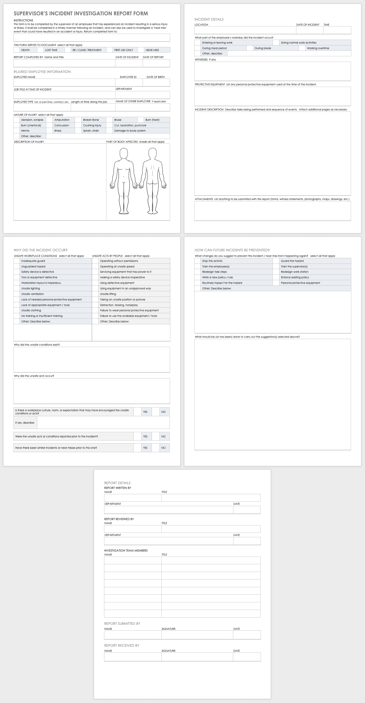 Free Workplace Accident Report Templates  Smartsheet Regarding Incident Report Template Uk