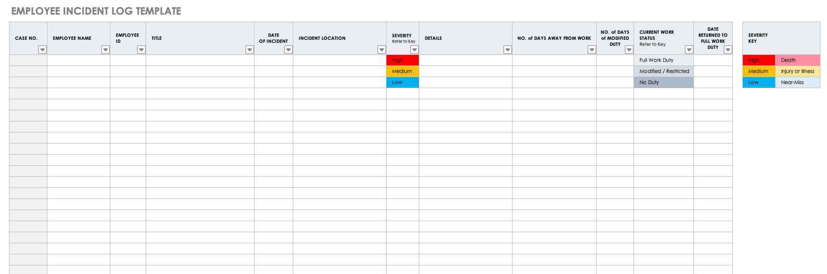 Free Workplace Accident Report Templates  Smartsheet Throughout Incident Report Register Template