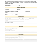 Free Workplace Incident Report Template – Word  PDF – EForms Throughout Insurance Incident Report Template