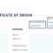 FTA Certificates Of Origin Throughout Certificate Of Origin Template Word