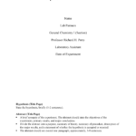 Full Lab Report Template – General Low Level Chemistry Experiment  With Chemistry Lab Report Template