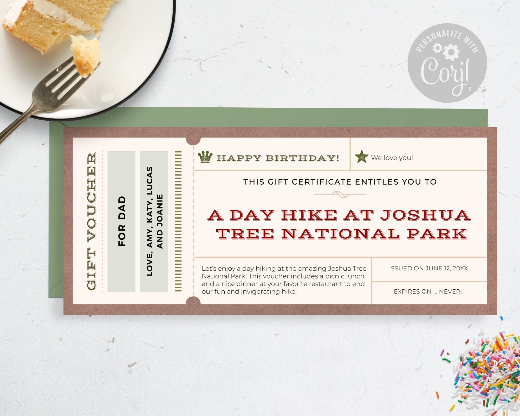 Fun Birthday Gift Certificate Template For Him / Editable Gift  With Regard To Restaurant Gift Certificate Template