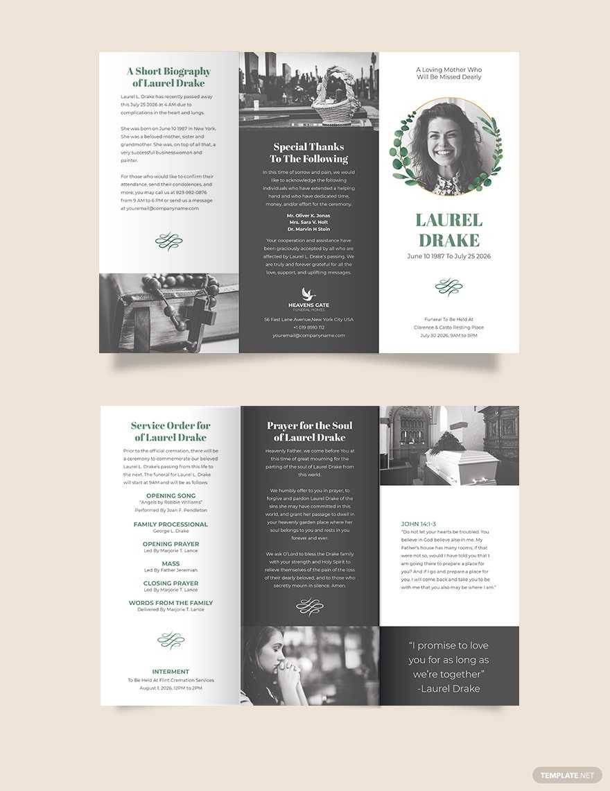 Funeral Brochure Templates – Design, Free, Download  Template