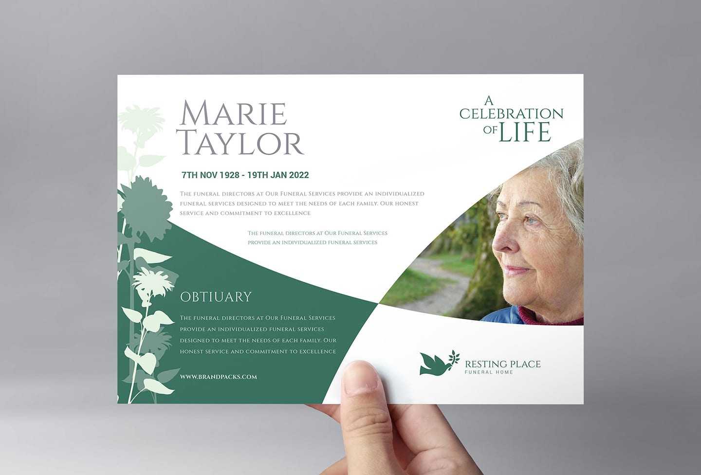 Funeral Service Flyer Template – PSD, Ai & Vector – BrandPacks For Memorial Brochure Template