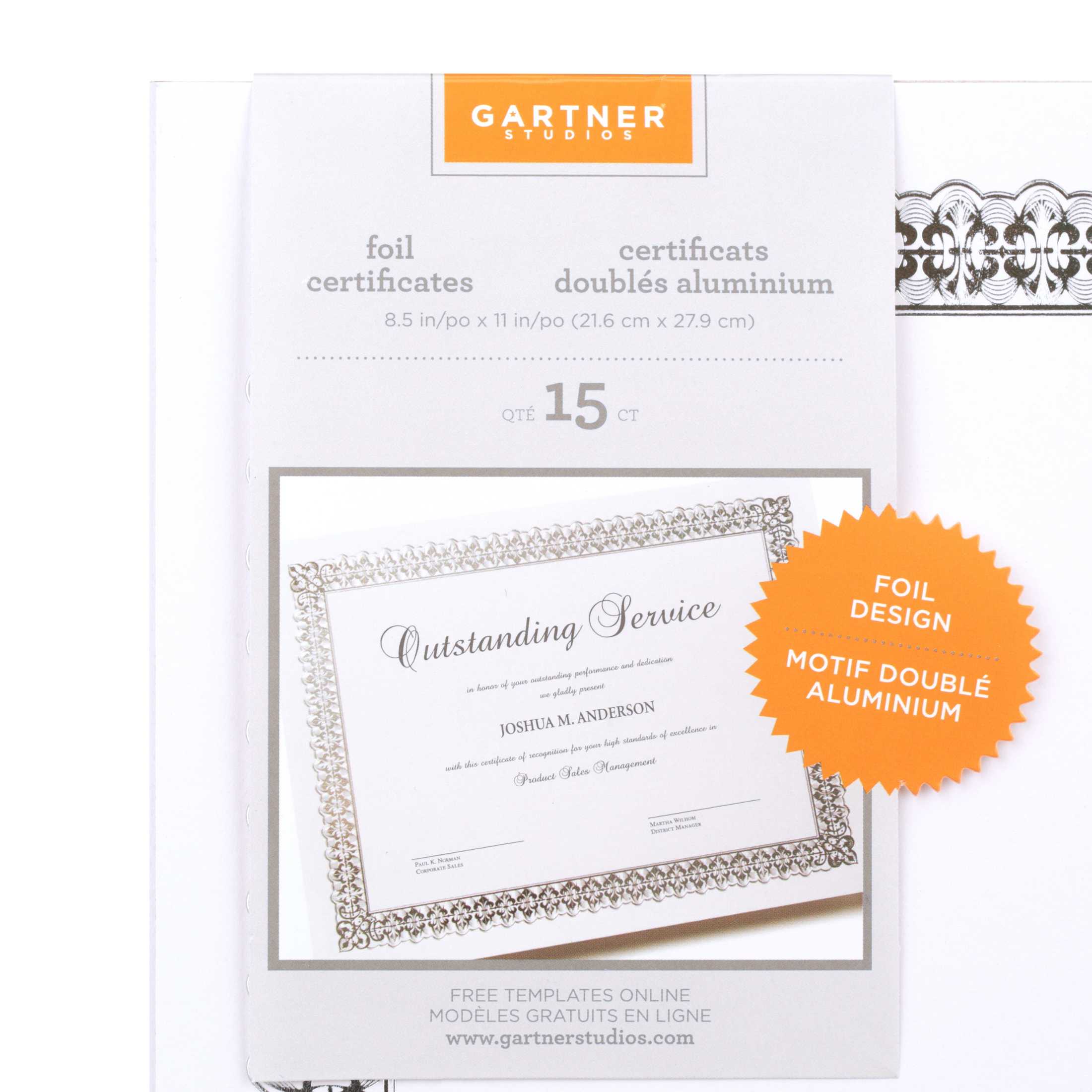 Gartner Studios Silver Border Certificates, 10 Count Package  Pertaining To Gartner Certificate Templates