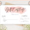 Gift Certificate Template Editable Gift Card Template Gift – Etsy  Inside Salon Gift Certificate Template