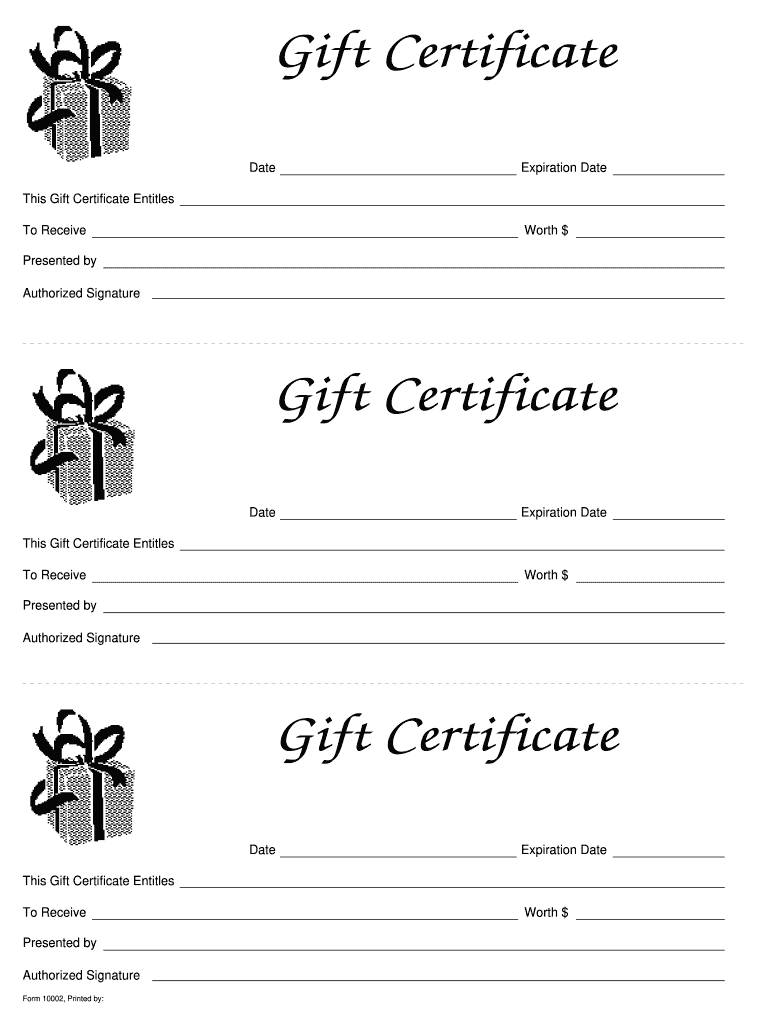 Gift Certificate Template – Fill Online, Printable, Fillable  With Automotive Gift Certificate Template