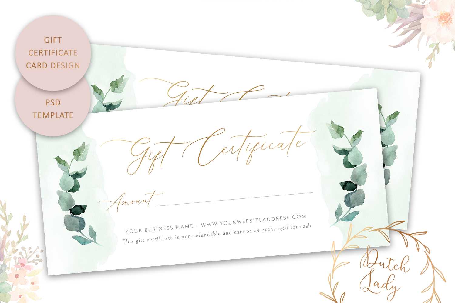 Gift Certificate Template Single Side #10 Inside Gift Certificate Template Photoshop