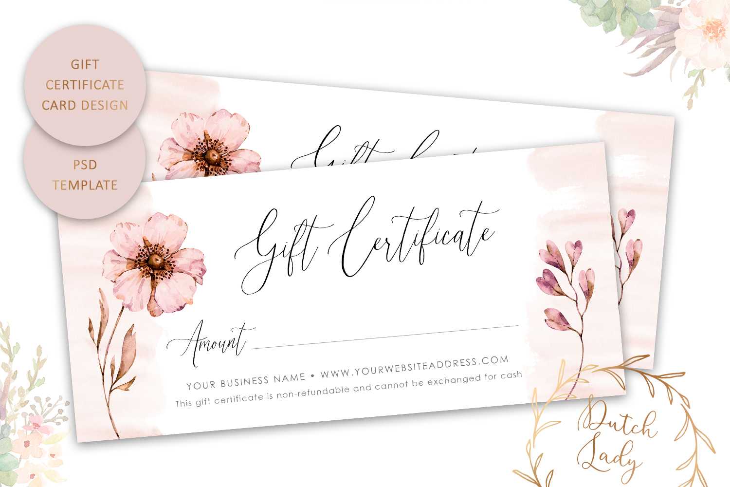 Gift Certificate Template Single Side #10 Within Gift Certificate Template Photoshop