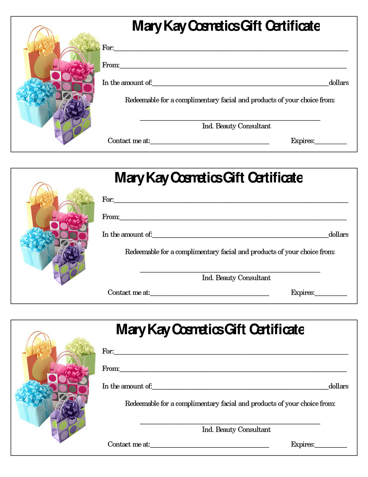 Gift Certificate Templates to Print  Activity Shelter Throughout Mary Kay Gift Certificate Template