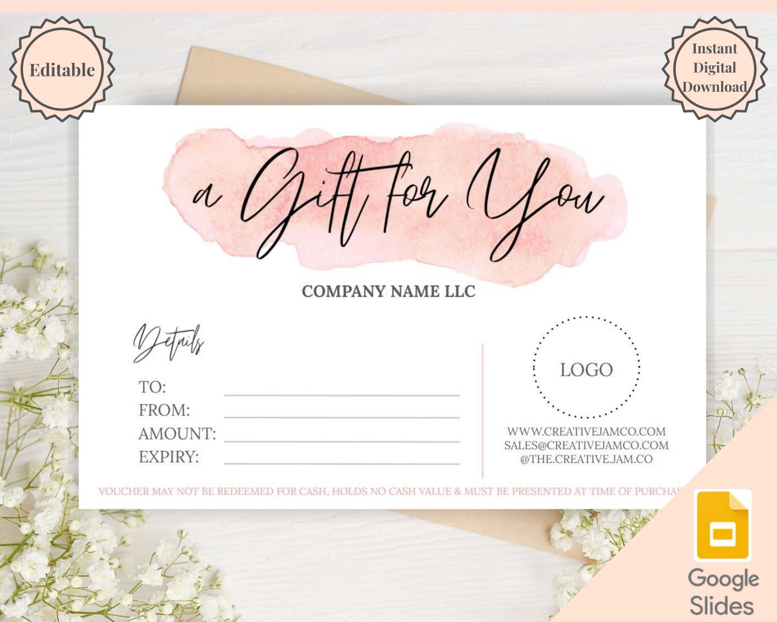 Gift Voucher Gift Certificate Template. Editable Gift Card – Etsy