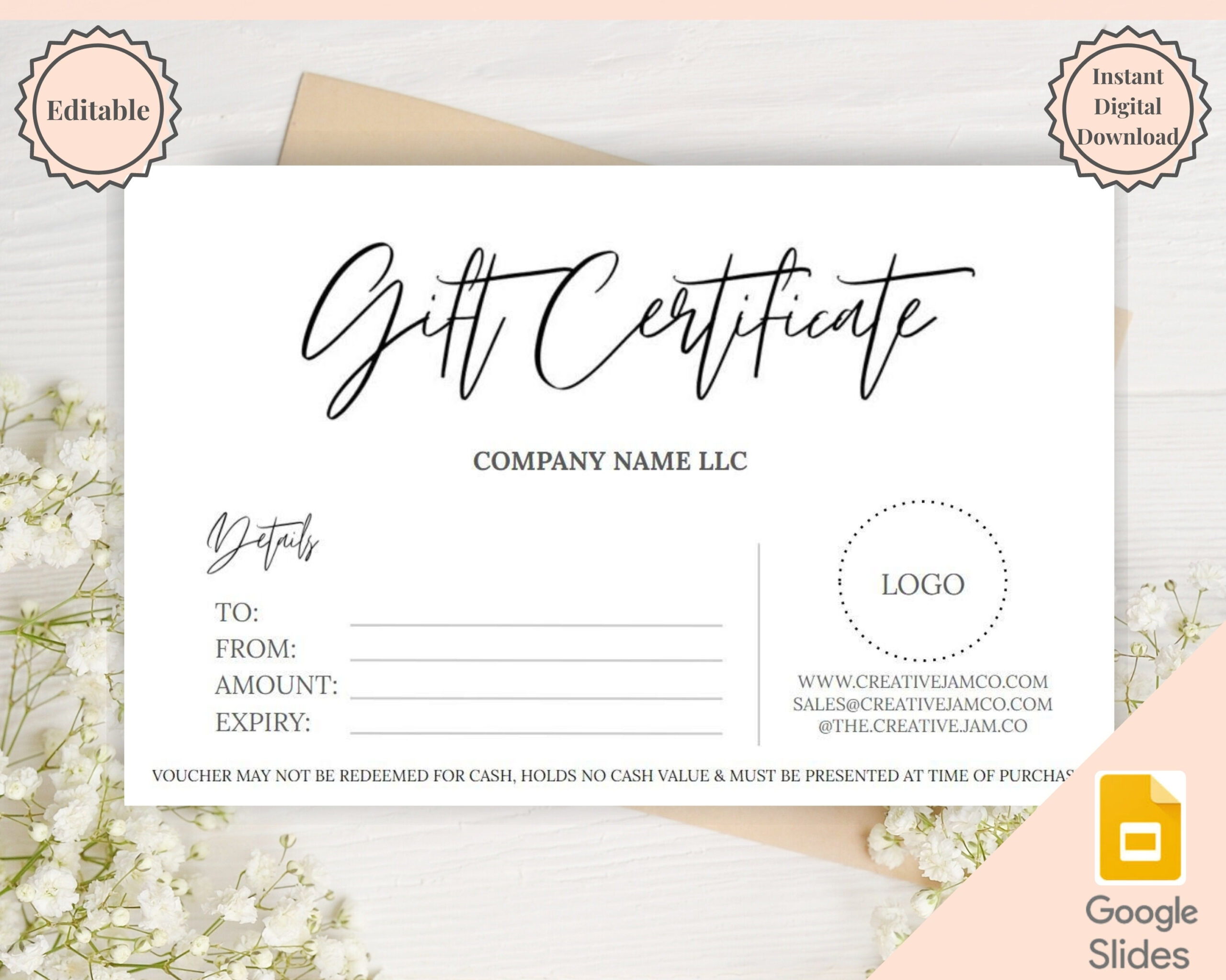 Gift Voucher Gift Certificate Template. Editable Gift Card – Etsy