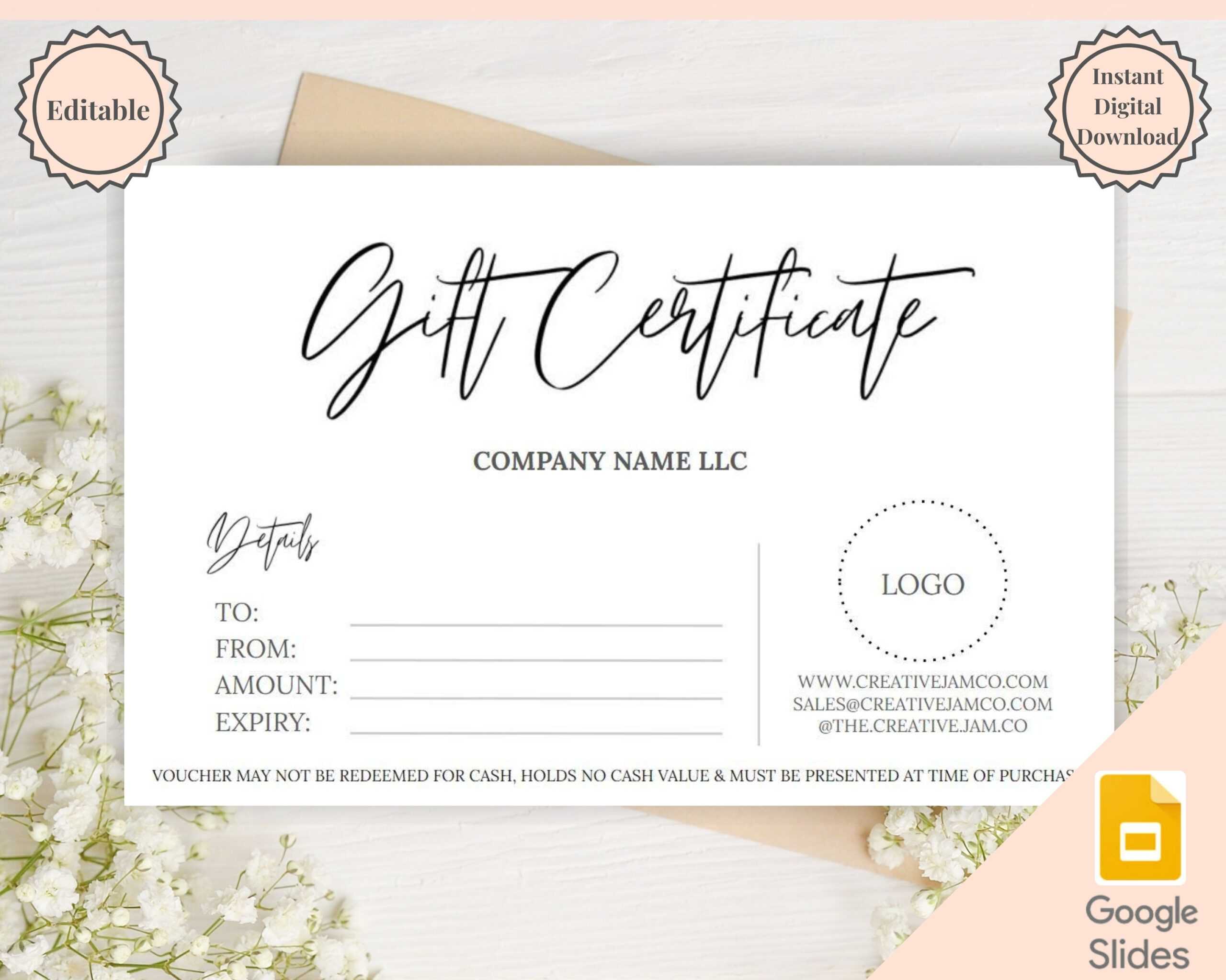 Gift Voucher Gift Certificate Template. Editable Gift Card - Etsy