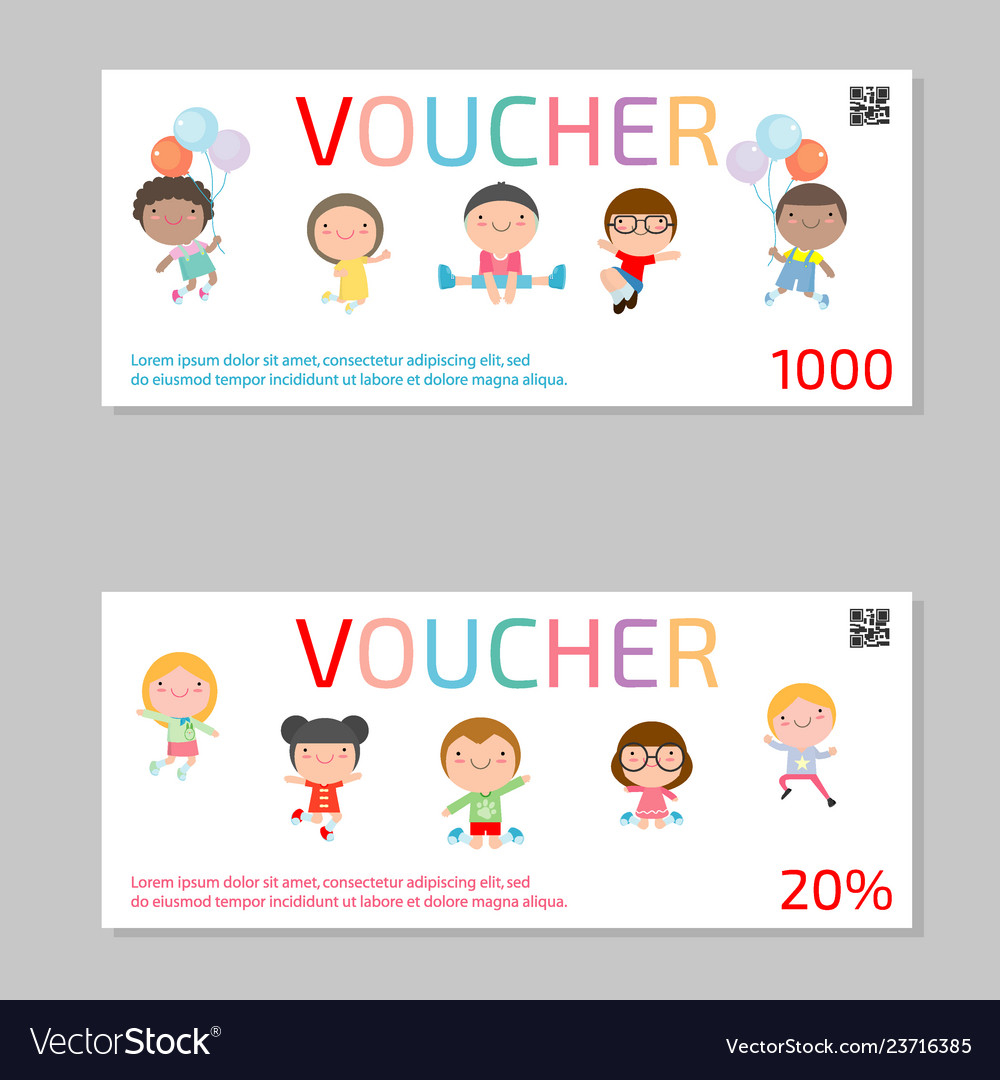 Gift voucher template and kids voucher template Vector Image Regarding Kids Gift Certificate Template