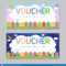 Gift Voucher Template With Colorful Pattern,cute Gift Voucher  Within Kids Gift Certificate Template