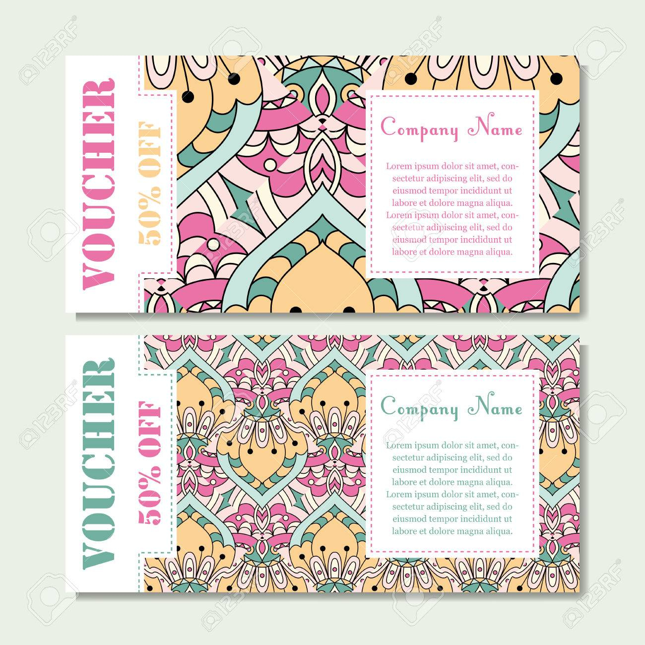 Gift Voucher Template With Mandala