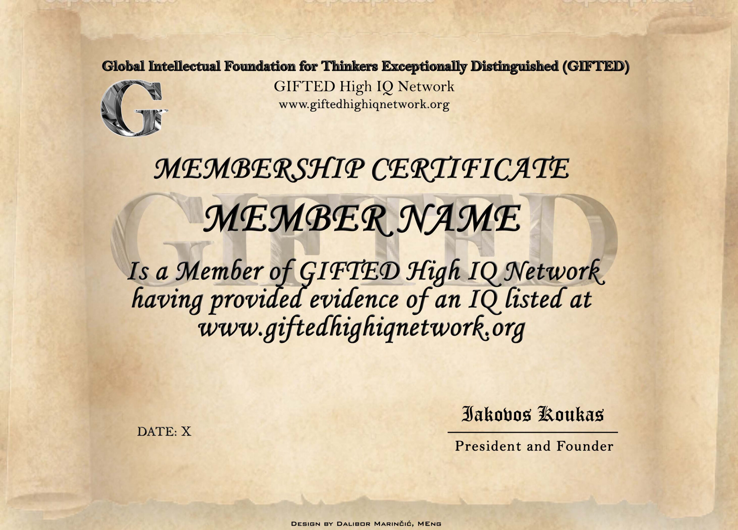 GIFTED High IQ Network - GUIDELINES With Regard To Iq Certificate Template