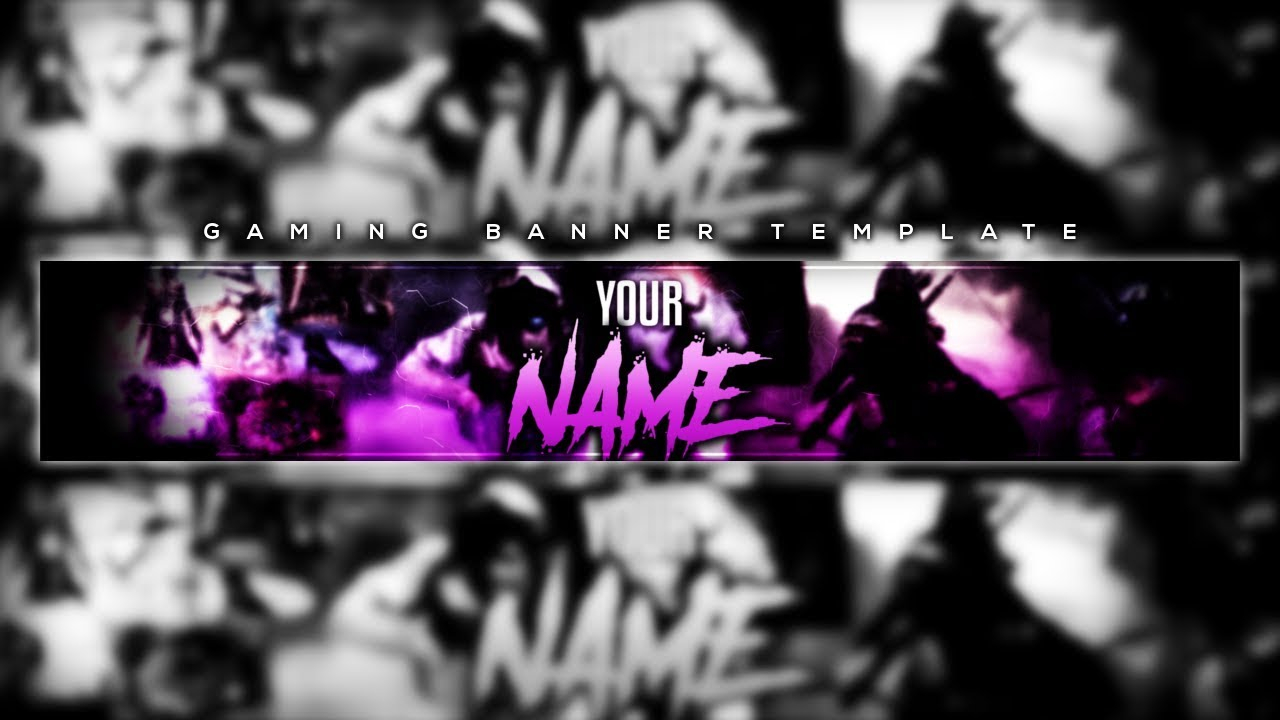 GIMP GAMING BANNER TEMPLATE  Purple Gaming Banner Showcase Intended For Youtube Banner Template Gimp
