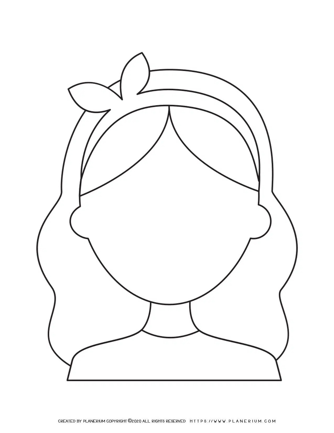 Girl Face Outline  Planerium In Blank Face Template Preschool
