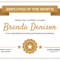 Gold Employee Monthly Recognition Certificate Template Inside Employee Recognition Certificates Templates Free