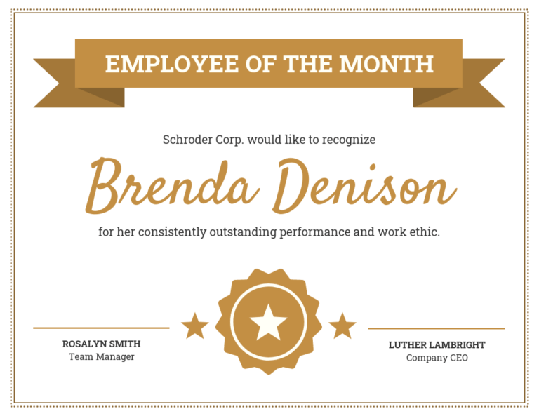 Image 10 for Manager Of The Month Certificate Template