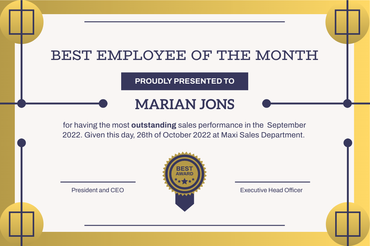 Golden Best Employee Certificate Certificate Template Intended For Sales Certificate Template Golden Best Employee Certificate Certificate Template Intended For Sales Certificate Template