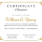 Golden Certificate Of Recognition Template Inside Template For Recognition Certificate
