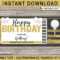 Golf Gift Certificate Template Voucher Ticket Pass – Birthday Golfing Trip  – Play A Round Of Golf Card Coupon – EDITABLE TEXT DOWNLOAD Pertaining To Golf Certificate Template Free