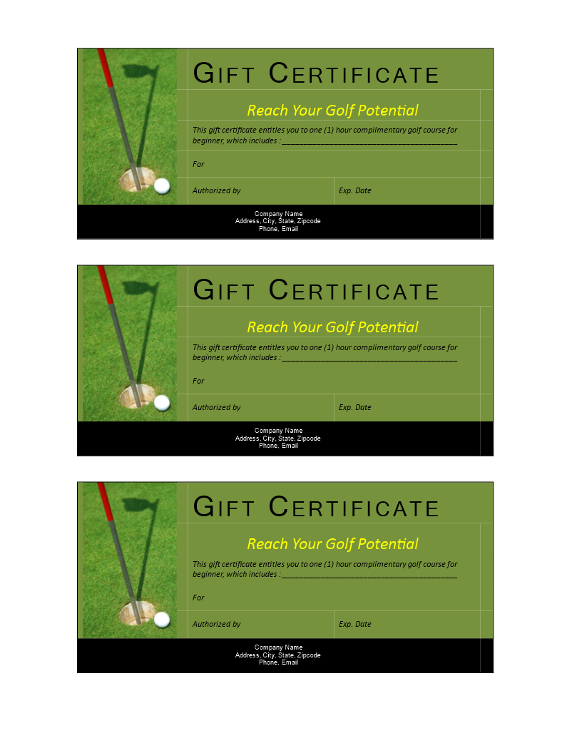 免费Golf Gift Non Cash Value Voucher  样本文件在  Pertaining To Golf Certificate Template Free