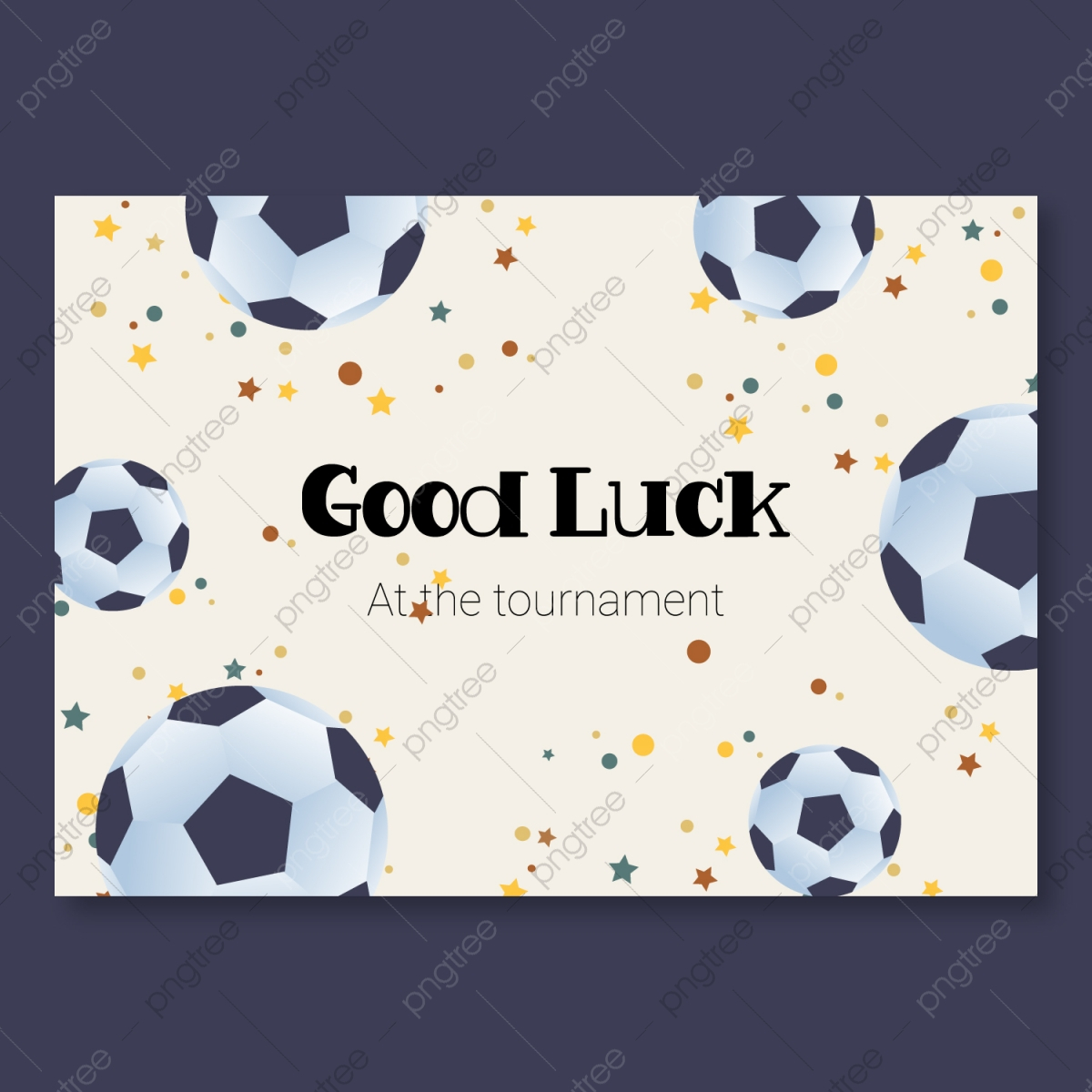 Good Luck Card Template With Soccer Balls Template Download on Pngtree