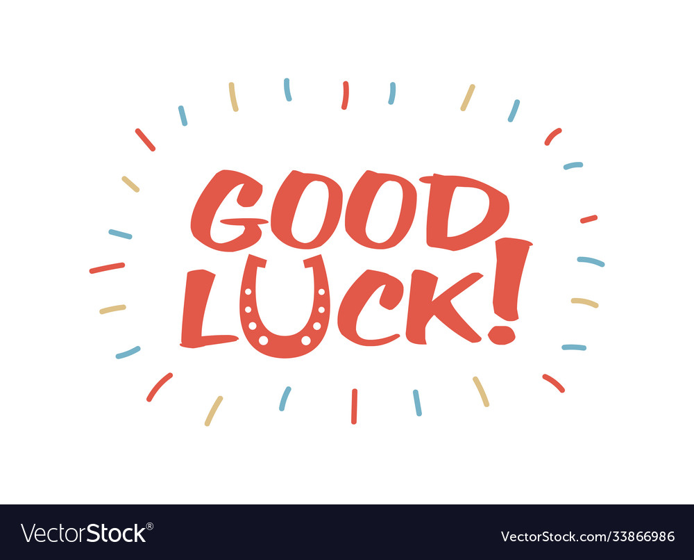 Good luck wish design or banner in red letters Vector Image Regarding Good Luck Banner Template