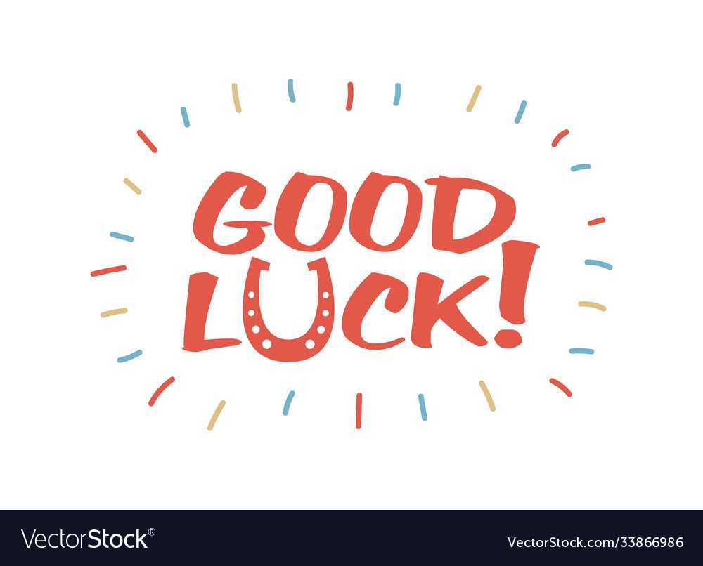 Good Luck Wish Design Or Banner In Red Letters Vector Image Regarding Good Luck Banner Template