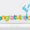 Gratulation Bunt Mit Luftballons Auf Weißem Hintergrund  Pertaining To Congratulations Banner Template