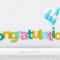 Gratulation Bunt Mit Luftballons Auf Weißem Hintergrund  Pertaining To Congratulations Banner Template