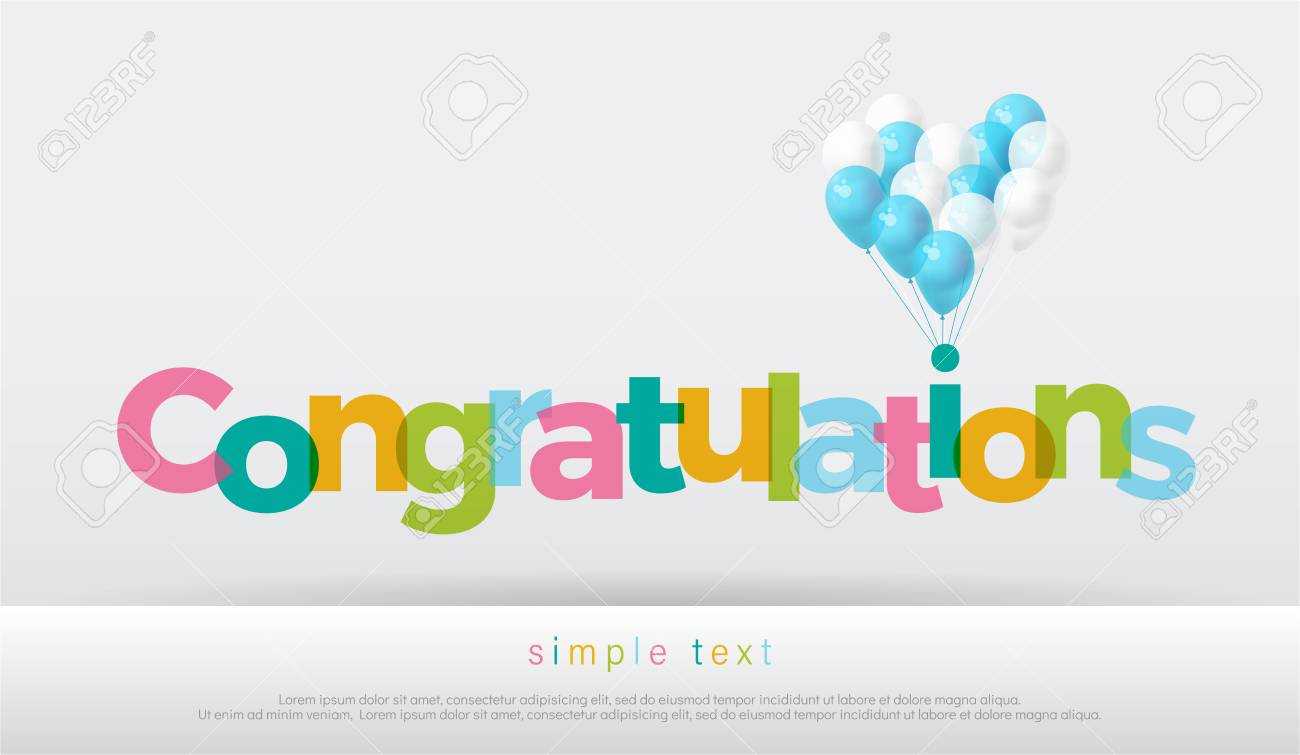 Gratulation Bunt Mit Luftballons Auf Weißem Hintergrund  Pertaining To Congratulations Banner Template