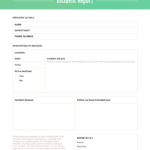 Green Incident Report Template With Regard To What Is A Report Template