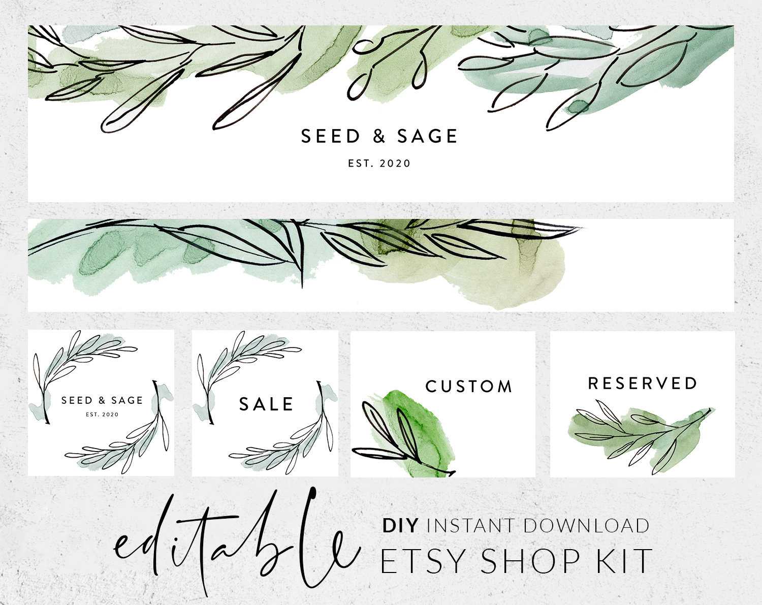 Greenery Etsy Shop Banner Etsy Shop Kit Etsy Shop Logo Shop – Etsy