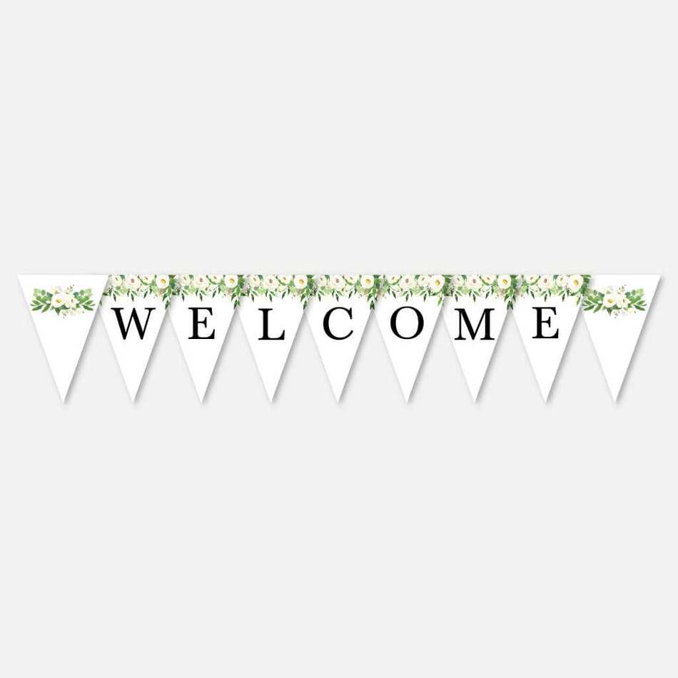 Greenery Wreath Baby Shower Banner Printable Inside Baby Shower Banner Template