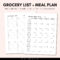 Grocery List Printable Meal Planner Printable Grocery List – Etsy  Regarding Blank Meal Plan Template