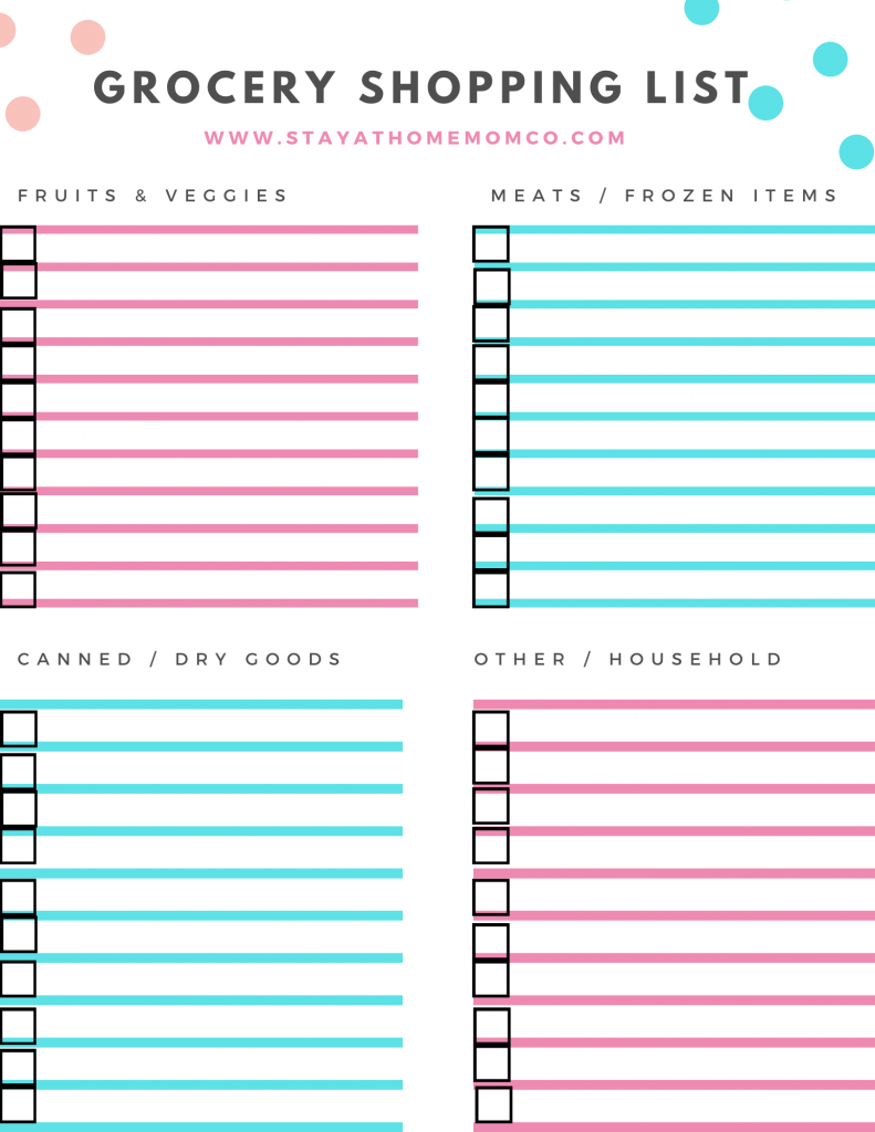 Grocery List with Checkboxes PDF Template - Free Printable - Stay  Regarding Blank Grocery Shopping List Template