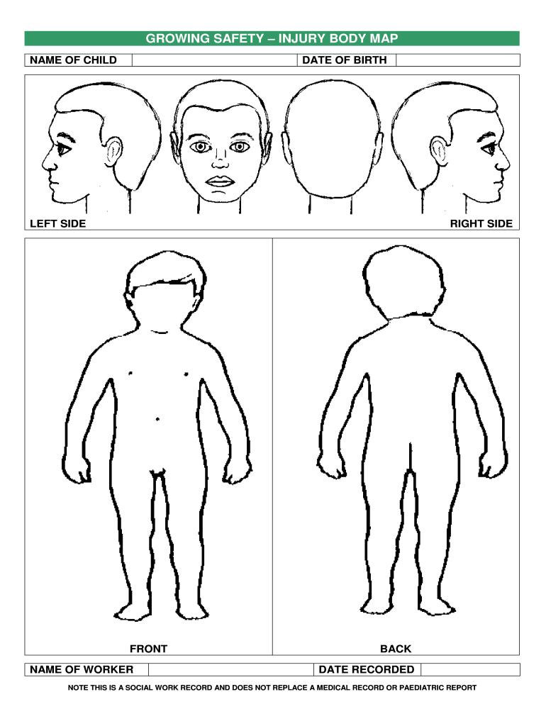 GROWING SAFETY INJURY BODY MAP: Fill Out & Sign Online  DocHub Throughout Blank Body Map Template