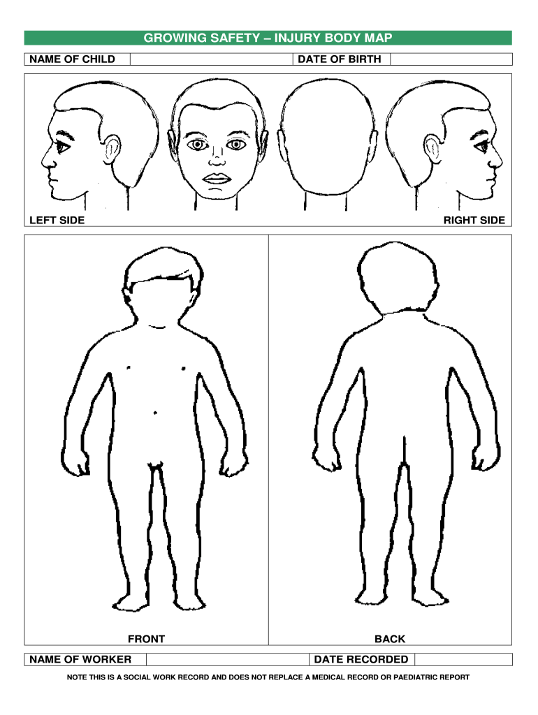 GROWING SAFETY INJURY BODY MAP: Fill out & sign online  DocHub Throughout Blank Body Map Template