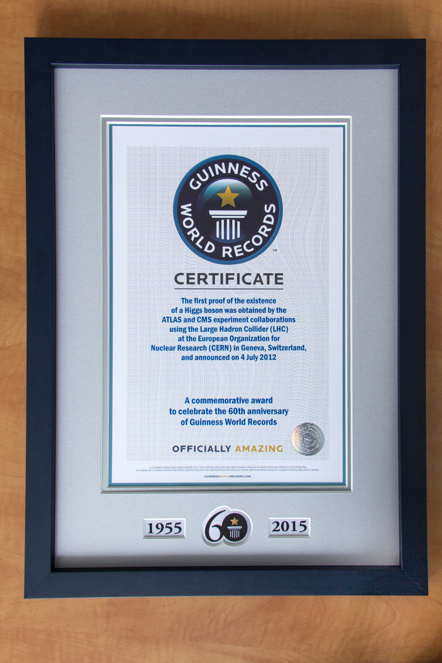 Guinness World Records: Presenting Certificates To CERN – CERN  With Guinness World Record Certificate Template