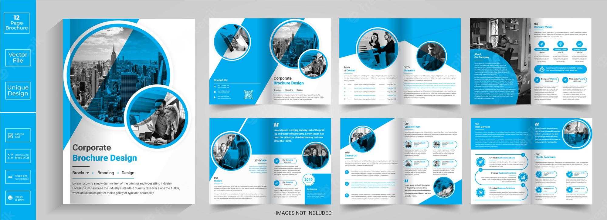 Half Fold Brochure Vectors & Illustrations For Free Download  Freepik Intended For Half Page Brochure Template